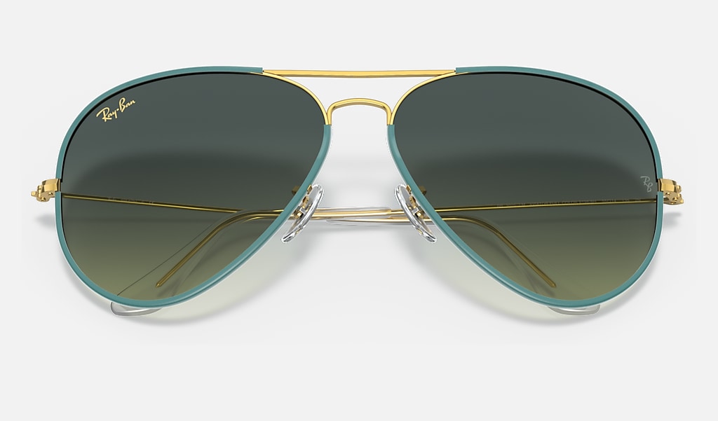 Aviator Full Color Legend Sunglasses in Green and Green/Blue | Ray-Ban®