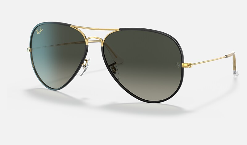 AVIATOR FULL COLOR LEGEND Sunglasses in Black On Gold and Grey