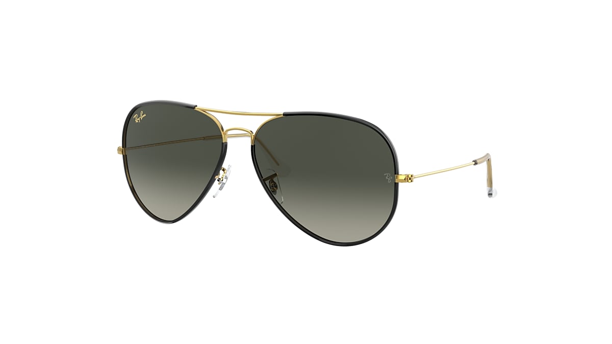 AVIATOR FULL COLOR LEGEND Sunglasses in Black On Gold and Grey Gradient RB3025JM Ray Ban US