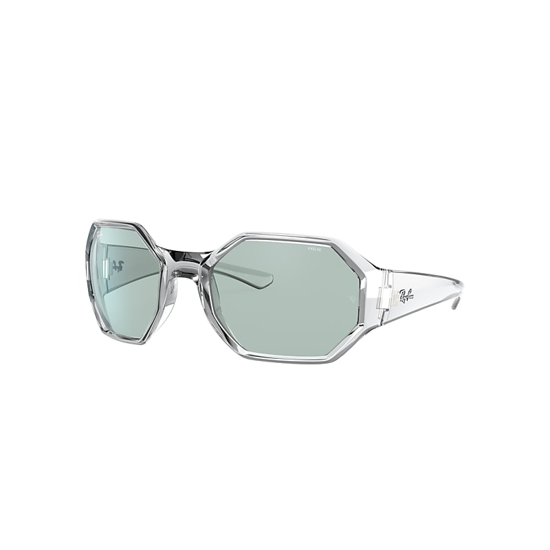 Ray-Ban Rb4337 Evolve Sunglasses Transparent Frame Green Lenses 59-21