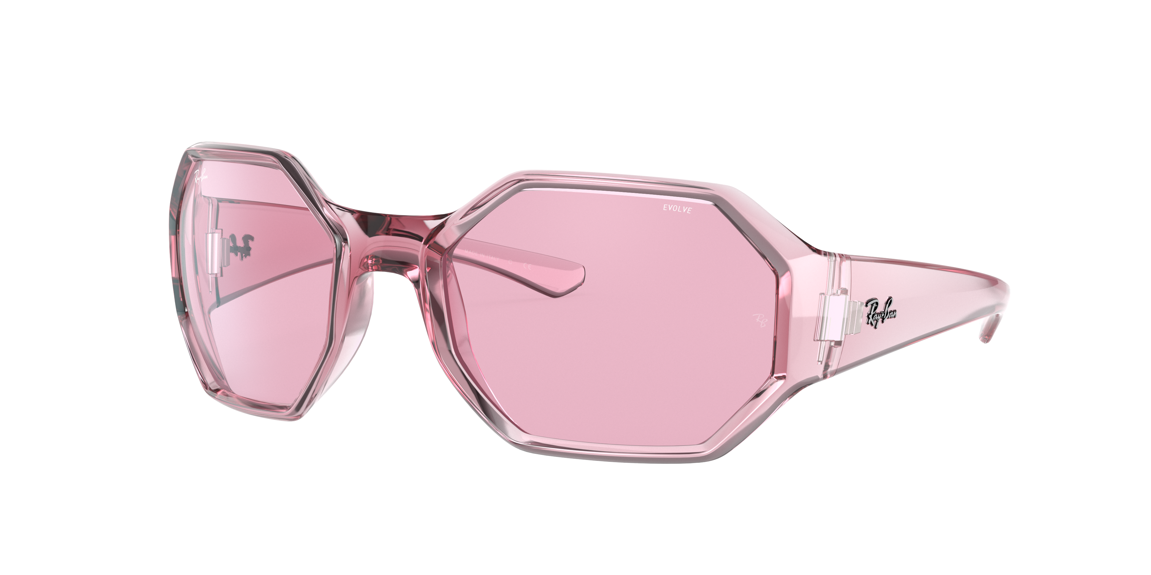 Rb4337 Evolve Sunglasses in Transparent Pink and Pink Photochromic | Ray-Ban ®