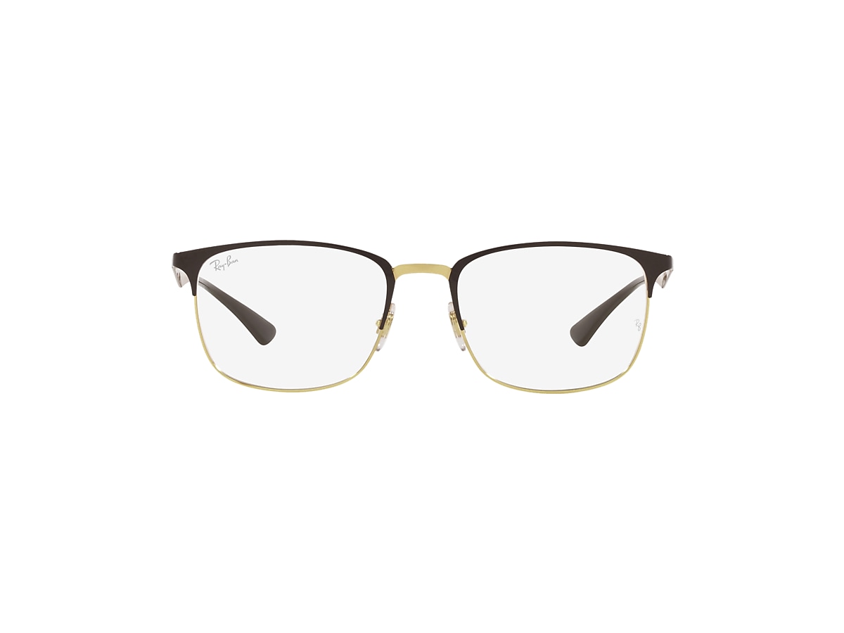 RB6421 OPTICS Eyeglasses with Brown On Gold Frame - RB6421