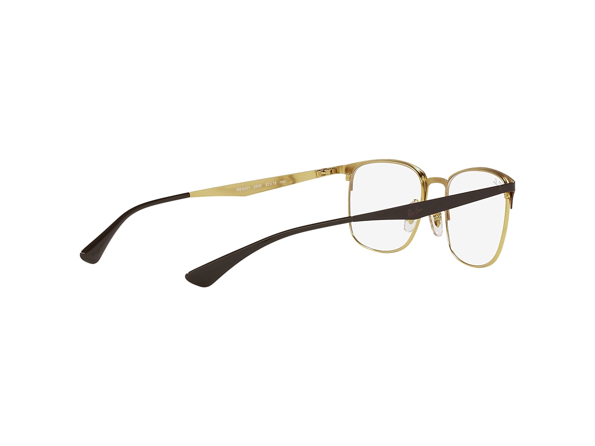 RB6421 OPTICS Eyeglasses with Brown On Gold Frame - RB6421 | Ray