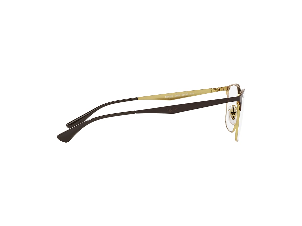 RB6421 OPTICS Eyeglasses with Brown On Gold Frame - RB6421 | Ray