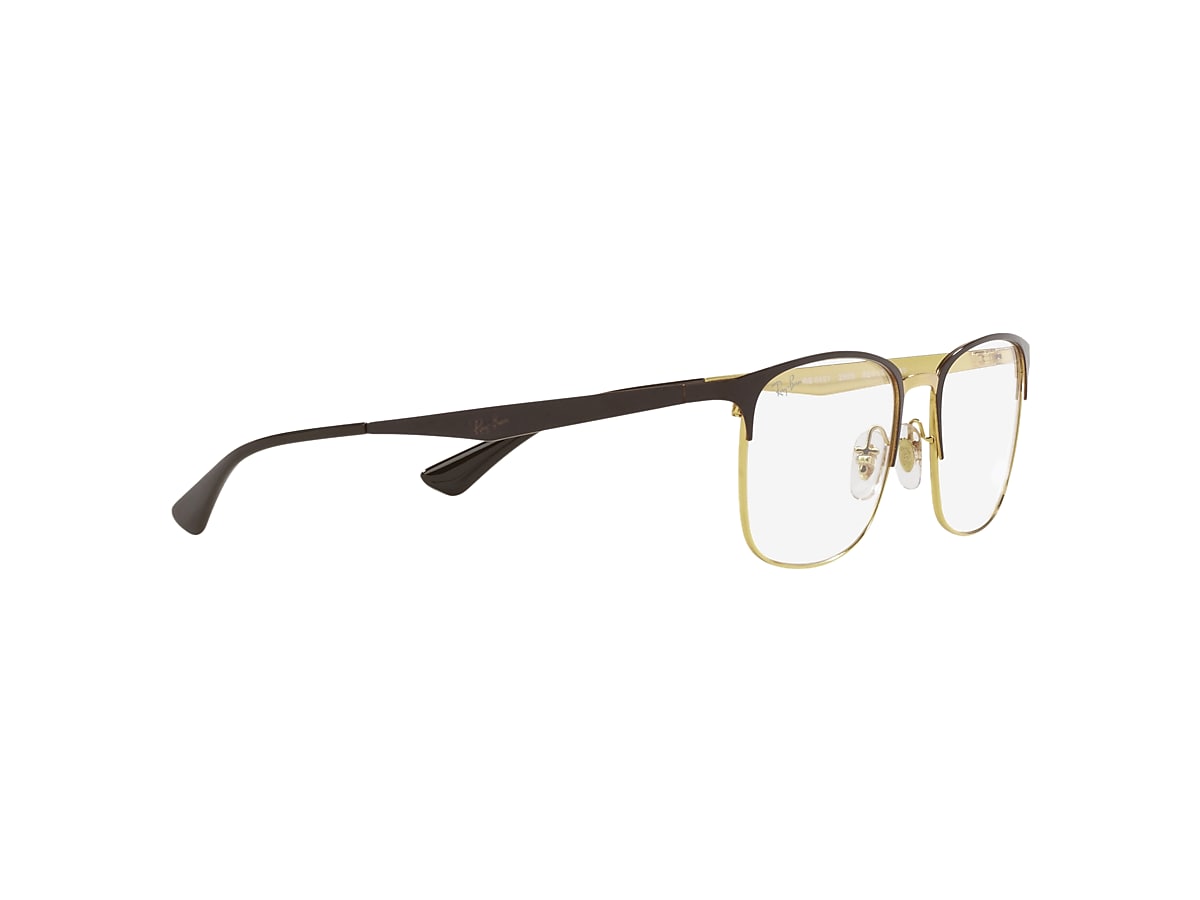 RB6421 OPTICS Eyeglasses with Brown On Gold Frame - RB6421