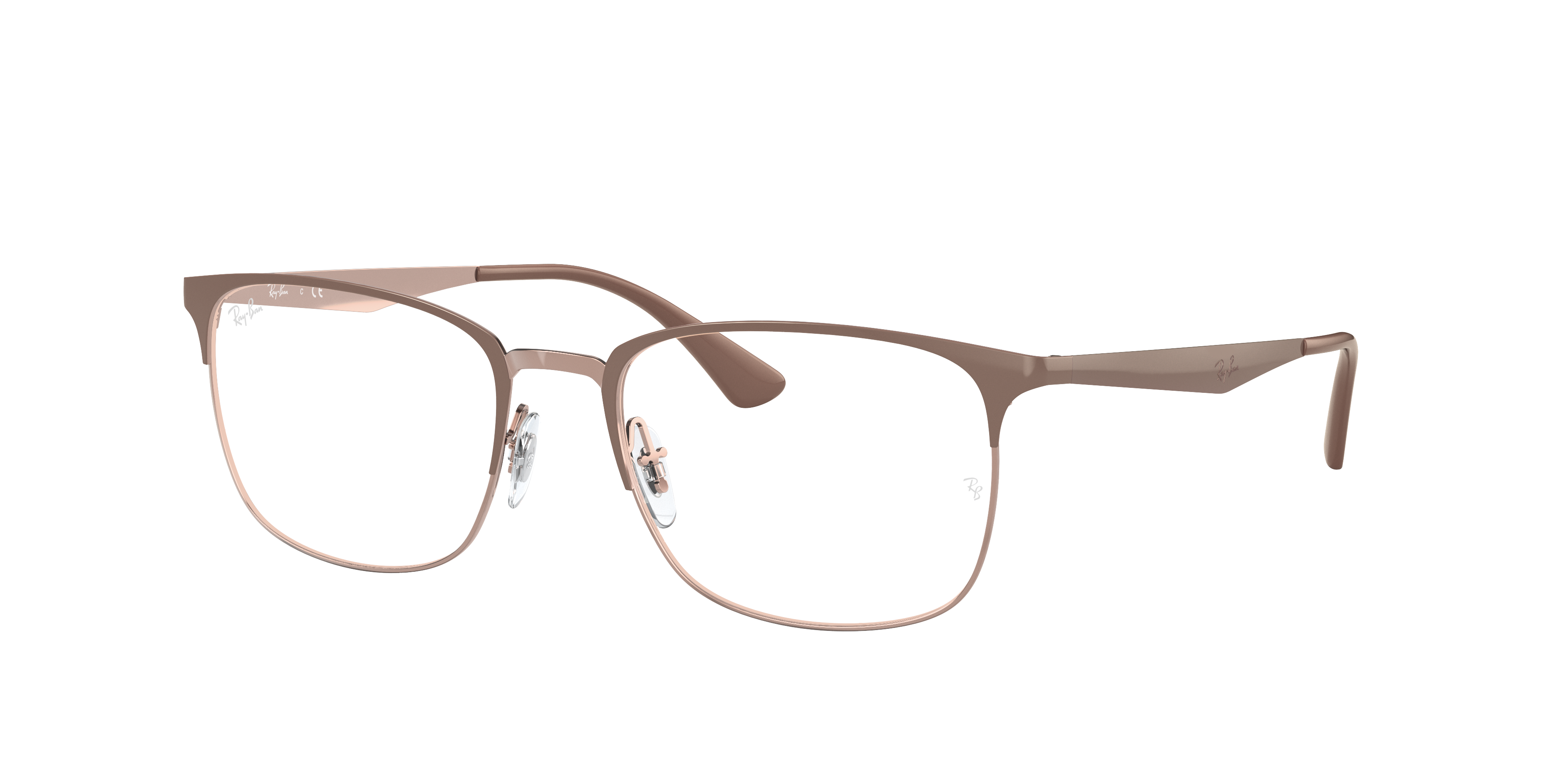 Ray Ban Rb6421 Eyeglasses Light Brown Frame Clear Lenses 54-21