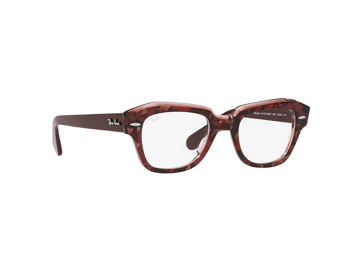 STATE STREET OPTICS Eyeglasses with Havana On Transparent Purple 