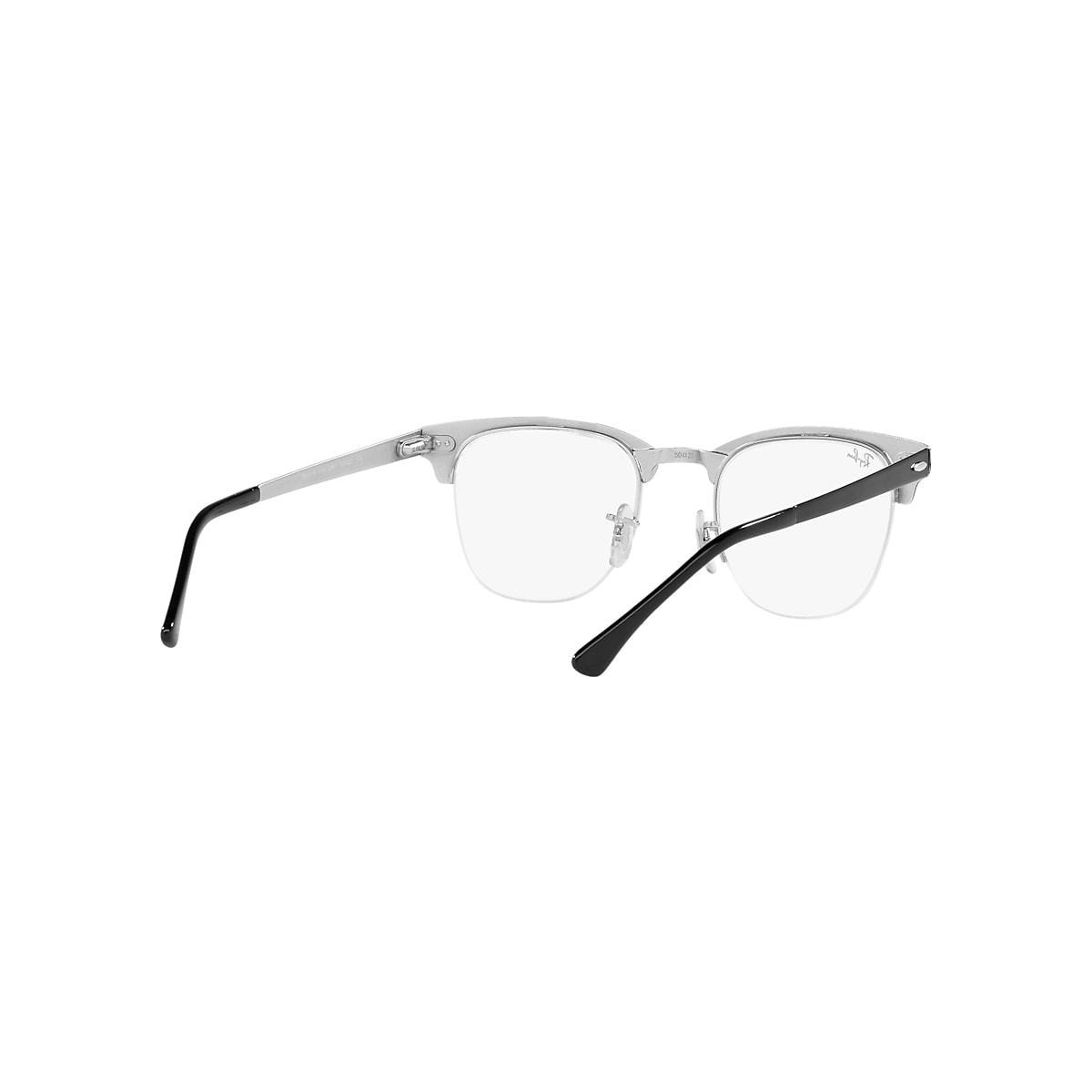 CLUBMASTER METAL OPTICS Eyeglasses with Black On Silver Frame
