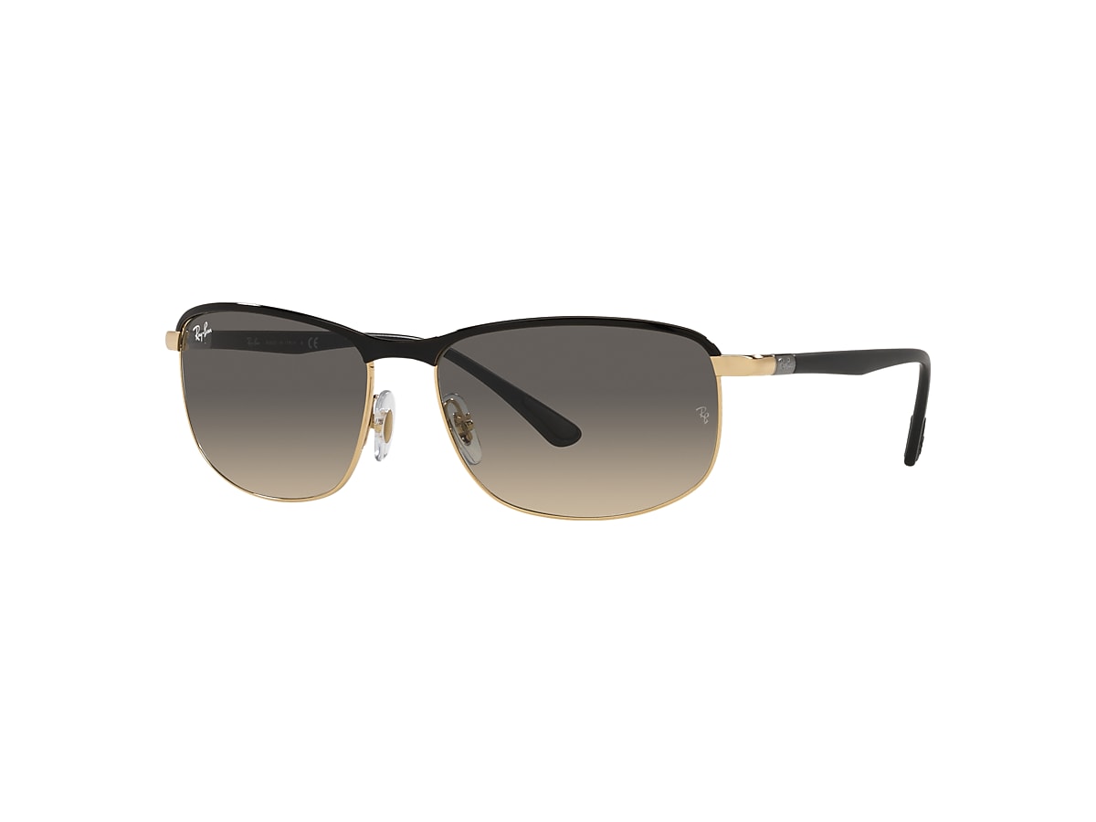 RB3671 Sunglasses in Black On Gold and Light Grey - RB3671