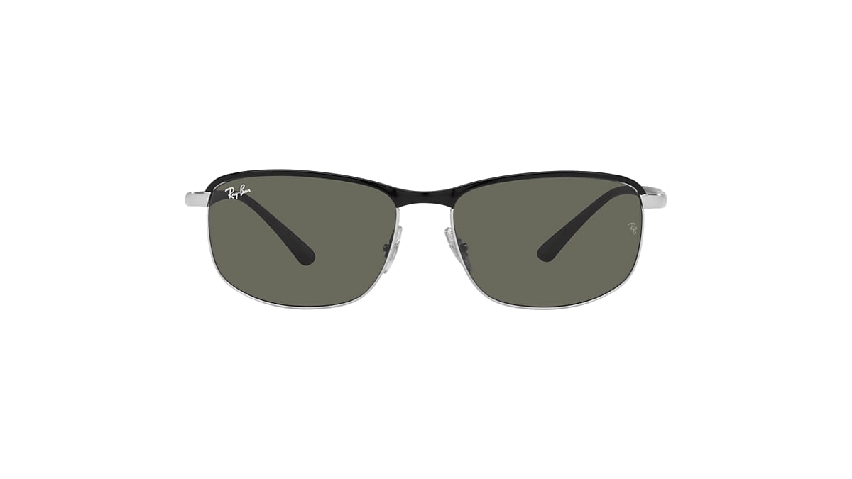 RB3671 Sunglasses in Black On Silver and Dark Grey - RB3671 | Ray 