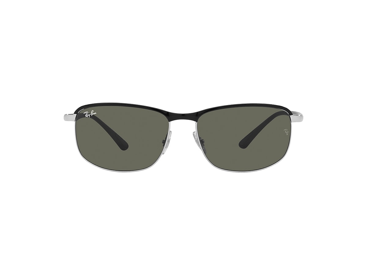 RB3671 Sunglasses in Black On Silver and Dark Grey - RB3671 | Ray 