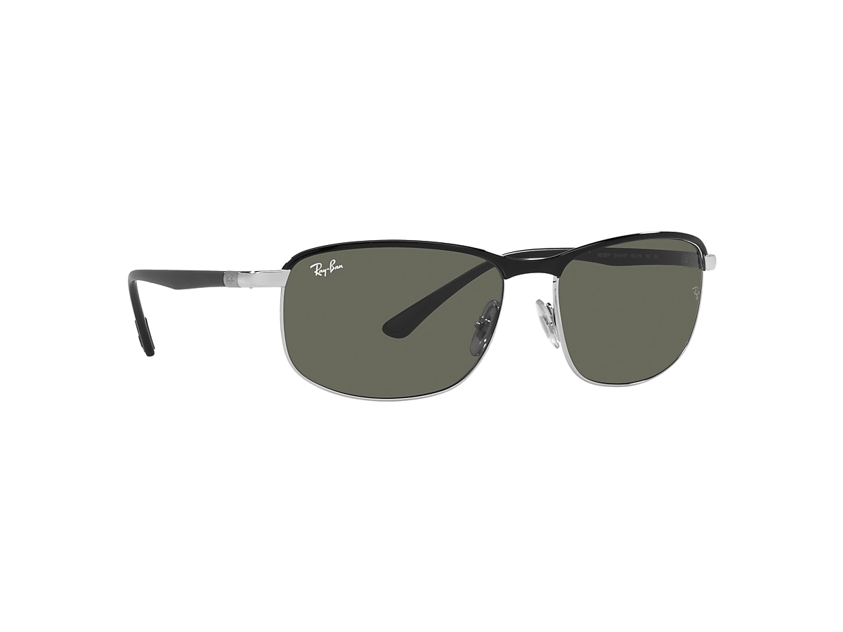 RB3671 Sunglasses in Black On Silver and Dark Grey - Ray-Ban