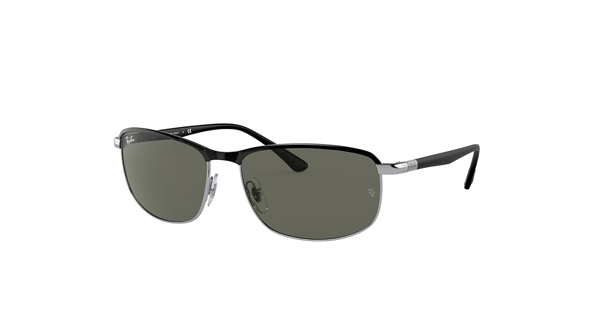 RB3671 Sunglasses in Black On Silver and Dark Grey - RB3671