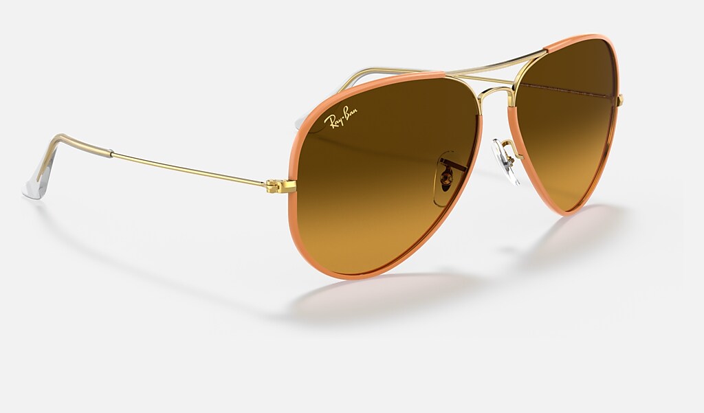 Aviator Full Color Legend Sunglasses in Yellow and Orange/Brown