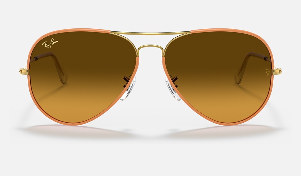 Aviator Full Color Legend Sunglasses in Yellow and Orange/Brown