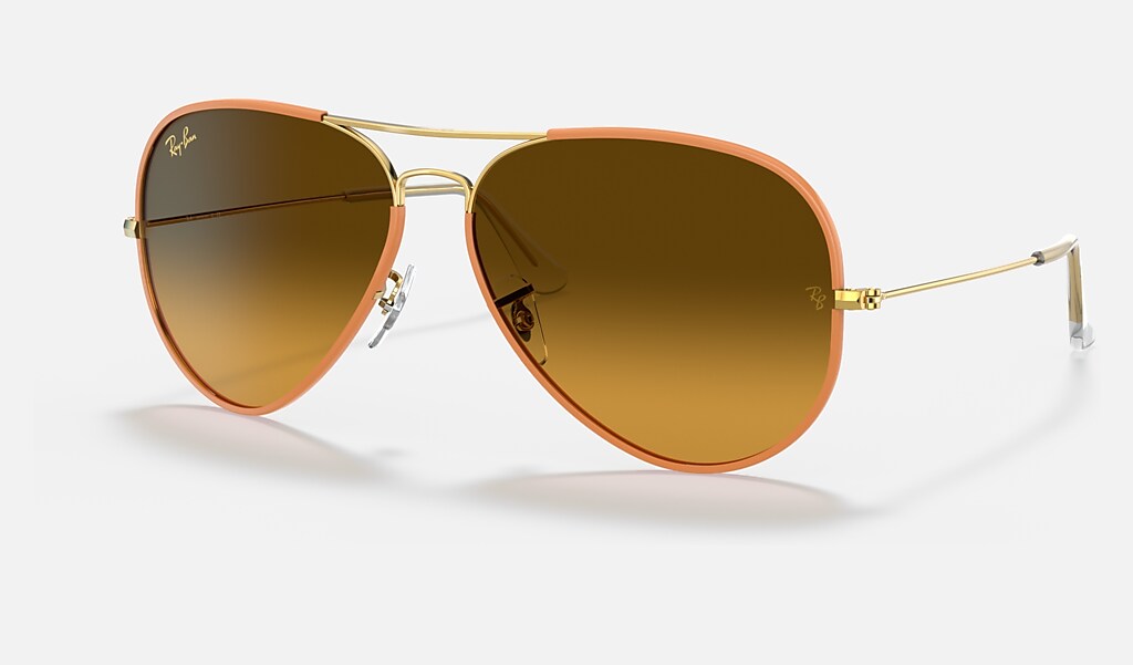 Aviator Full Color Legend Sunglasses in Yellow and Orange/Brown