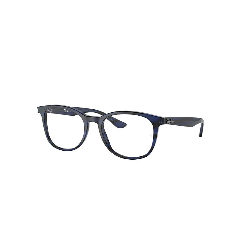 Ray-Ban Rb5356 Optics Eyeglasses Striped Blue Frame Clear Lenses Polarized 52-19