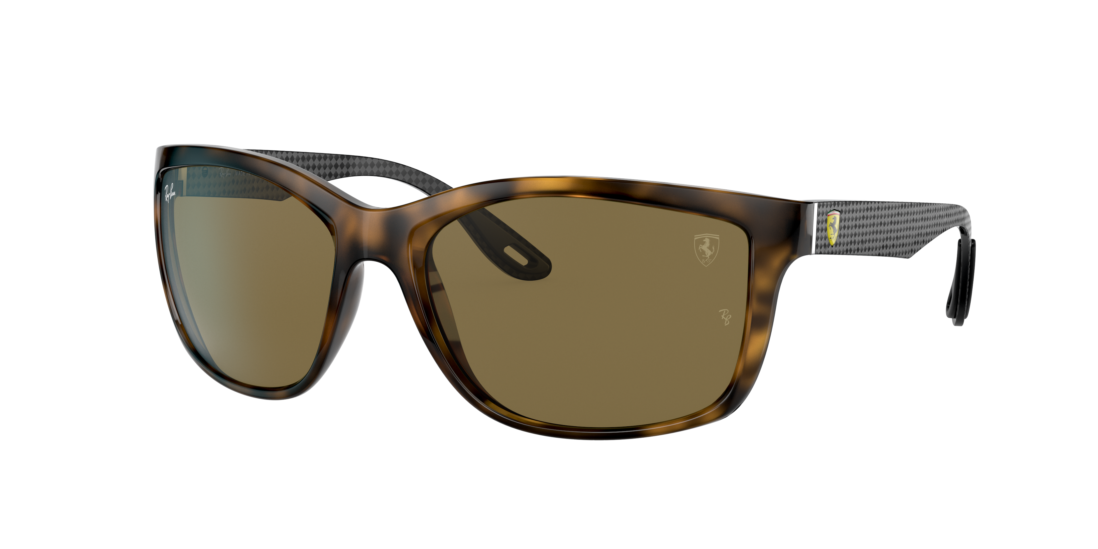 Ray Ban Rb8356m Scuderia Ferrari Collection Sunglasses Dark Carbon Frame Brown Lenses 61-18 In Carbon Dunkel
