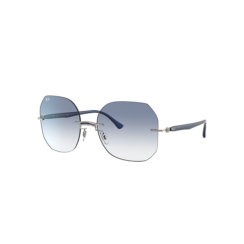 Ray-Ban Rb8067 Titanium Sunglasses Silver Frame Blue Lenses 57-18 product image