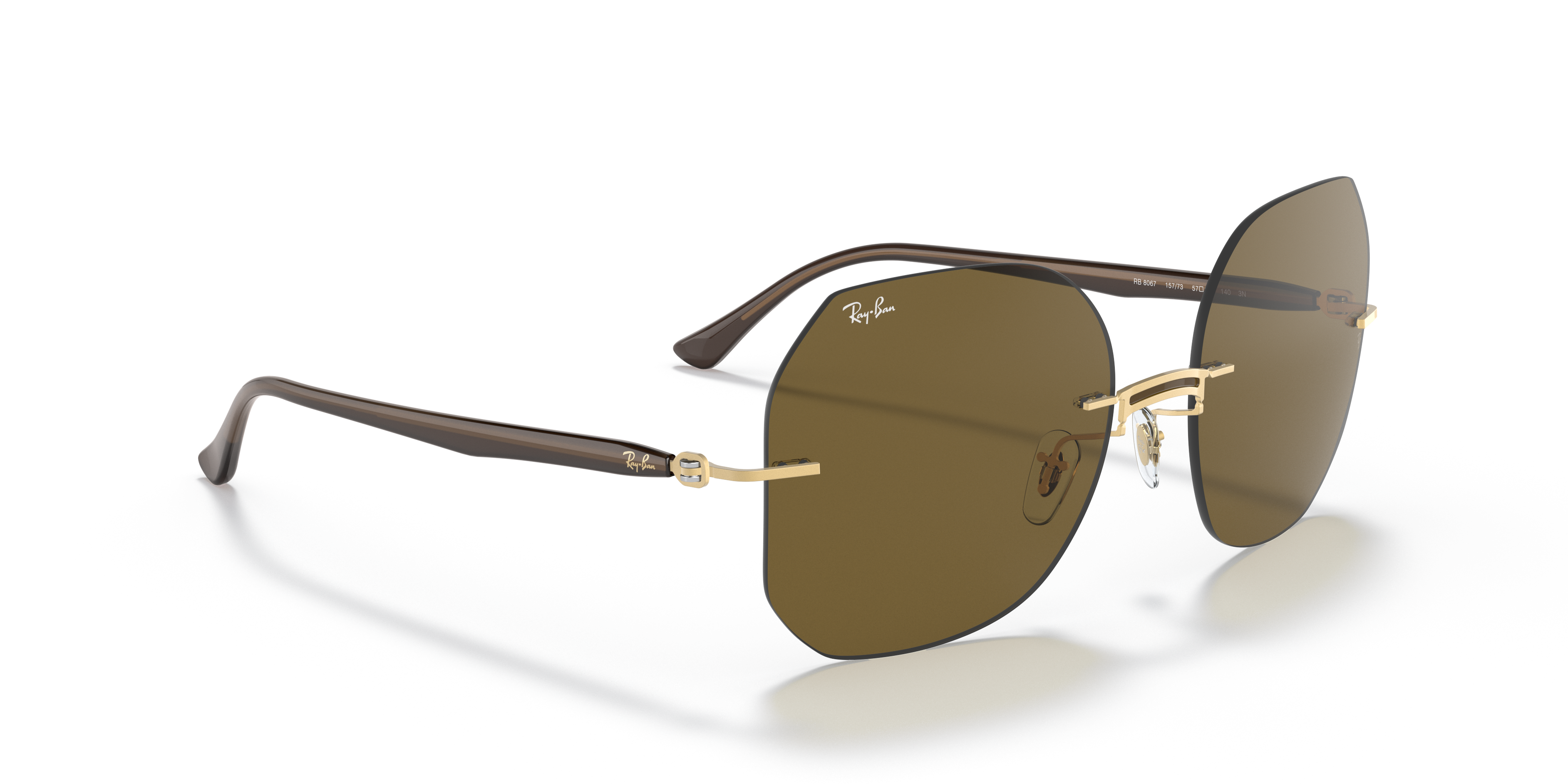 Rb8067 Titanium Sunglasses in Brown On Gold and Brown | Ray-Ban®
