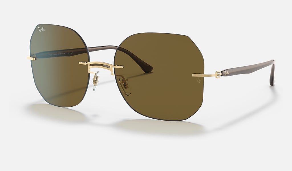 Rb8067 Titanium Sunglasses in Brown On Gold and Brown | Ray-Ban®