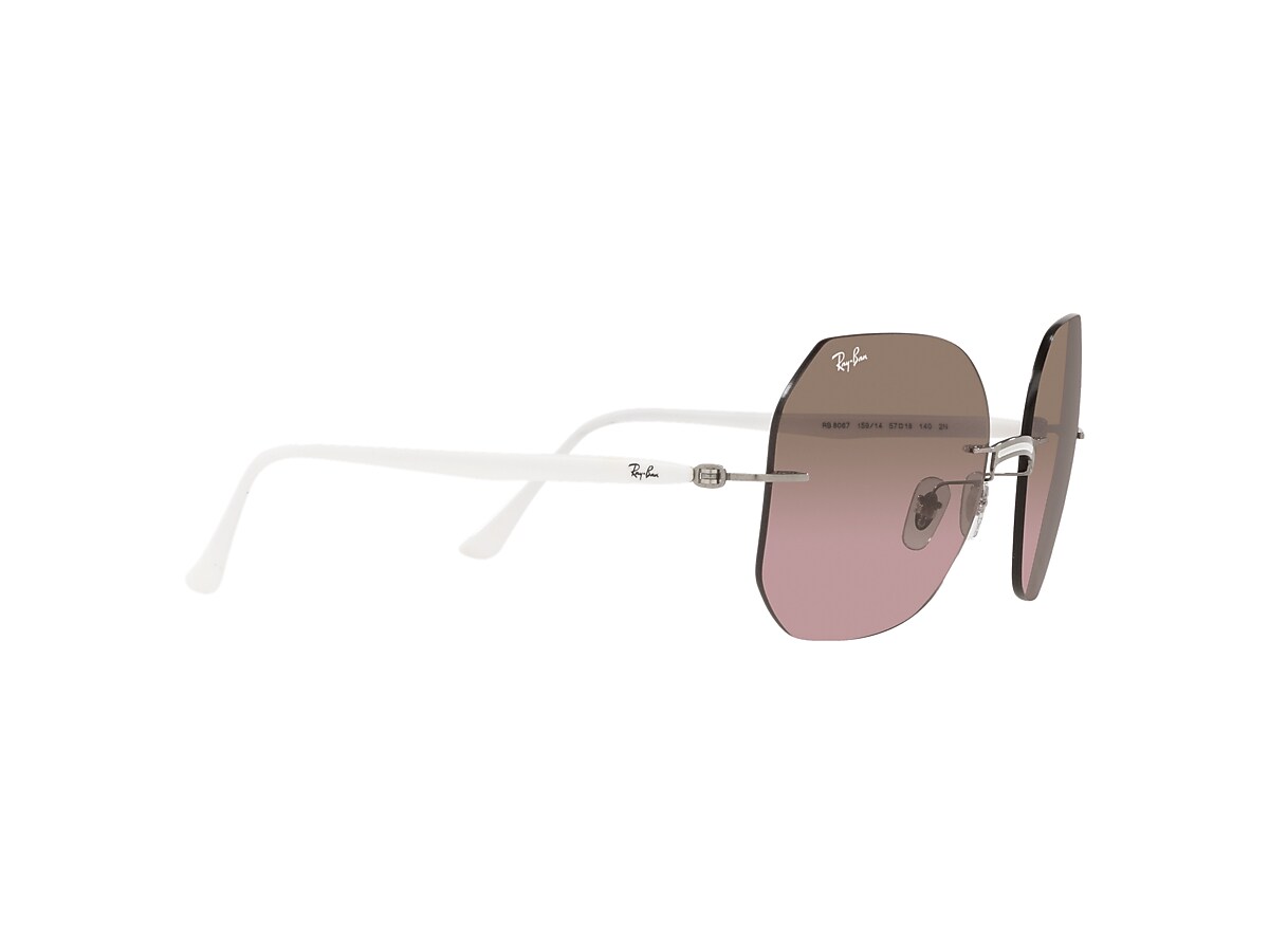 RB8067 TITANIUM Sunglasses in White and Violet/Brown - RB8067