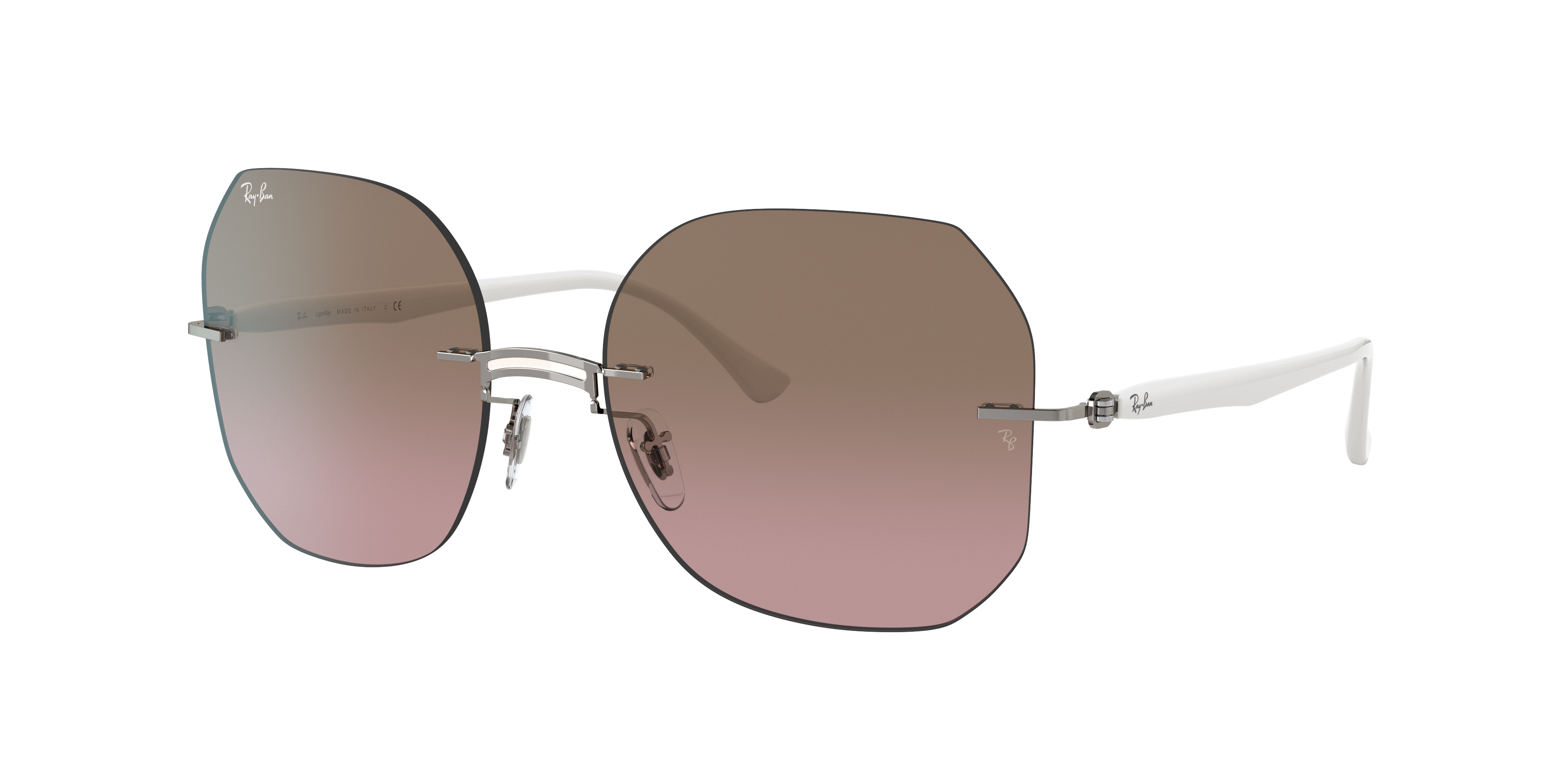 Rb8067 Titanium Sunglasses in White and Violet/Brown | Ray-Ban®