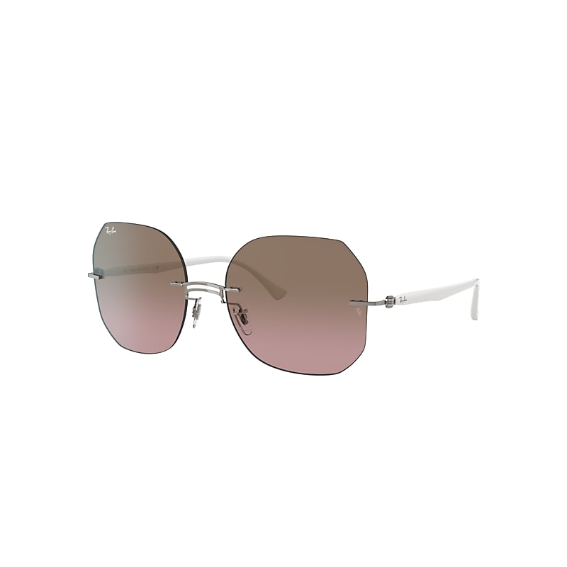Ray-Ban Rb8067 Titanium Sunglasses White Frame Brown Lenses 57-18 product image