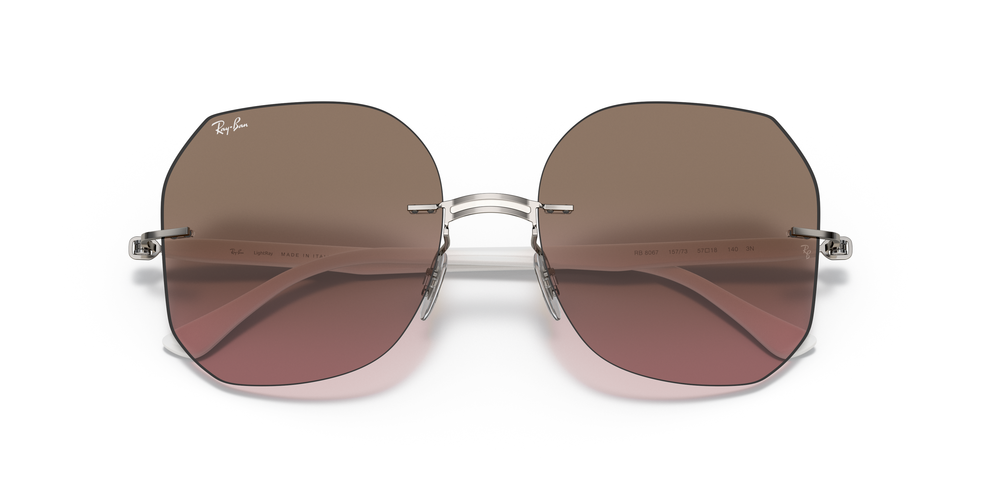Rb8067 Titanium Sunglasses in White and Violet/Brown | Ray-Ban®