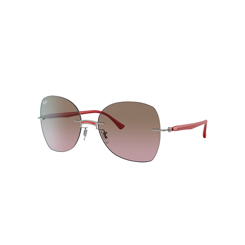 Ray-Ban Rb8066 Titanium Sunglasses Red Frame Brown Lenses 58-18
