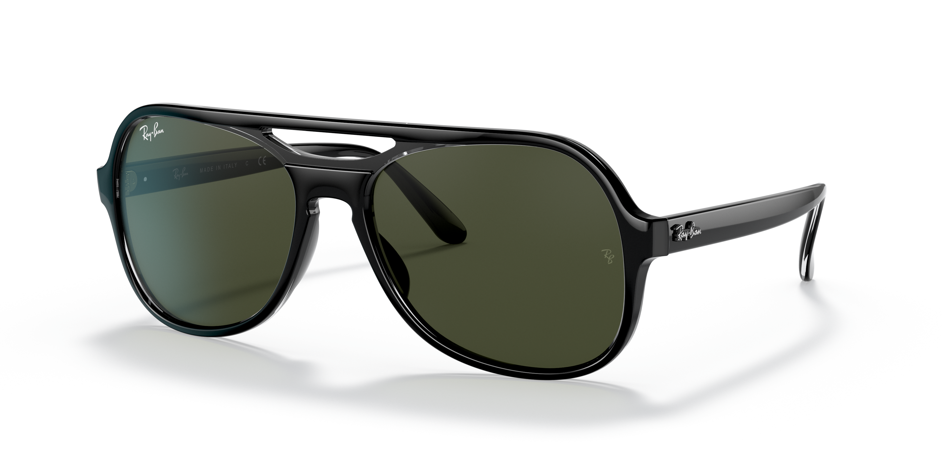 Powderhorn Sunglasses in Black and Green | Ray-Ban®
