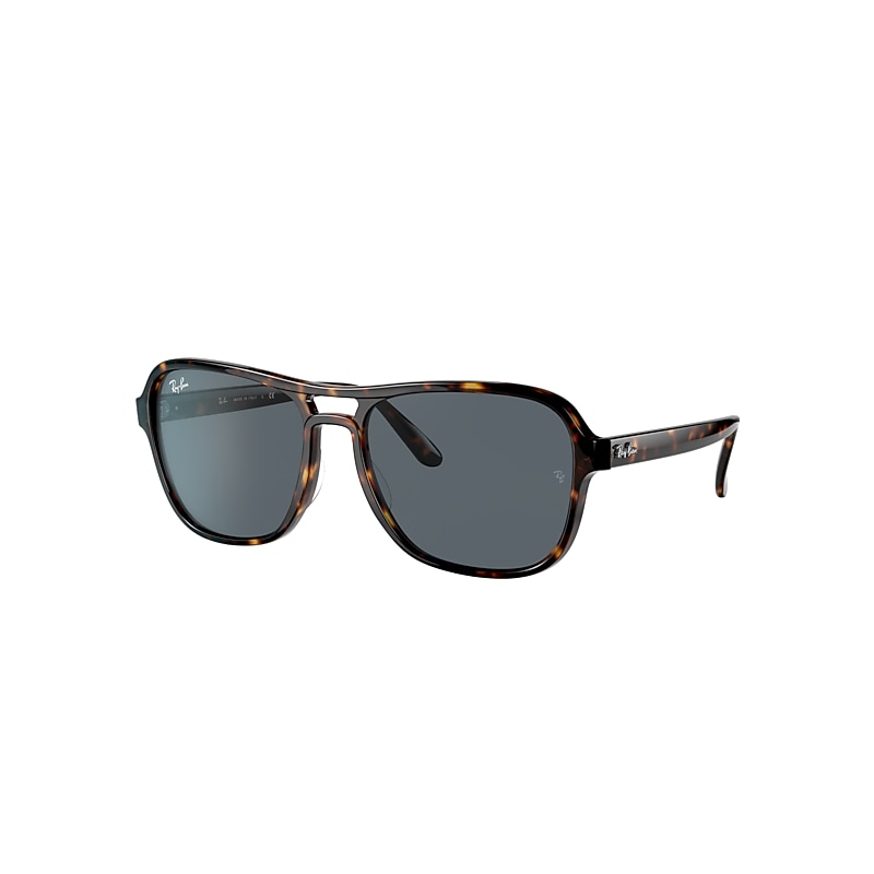 Ray-Ban State Side Sunglasses Havana Frame Blue Lenses 58-17 product image