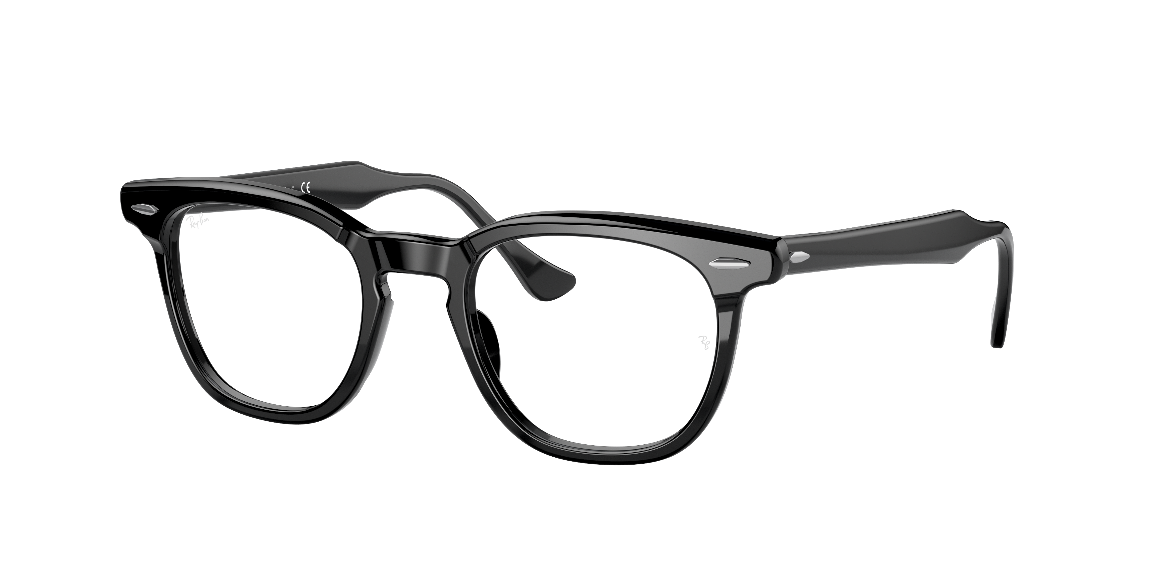 Ray Ban Hawkeye Optics Eyeglasses Black Frame Clear Lenses Polarized 48-21