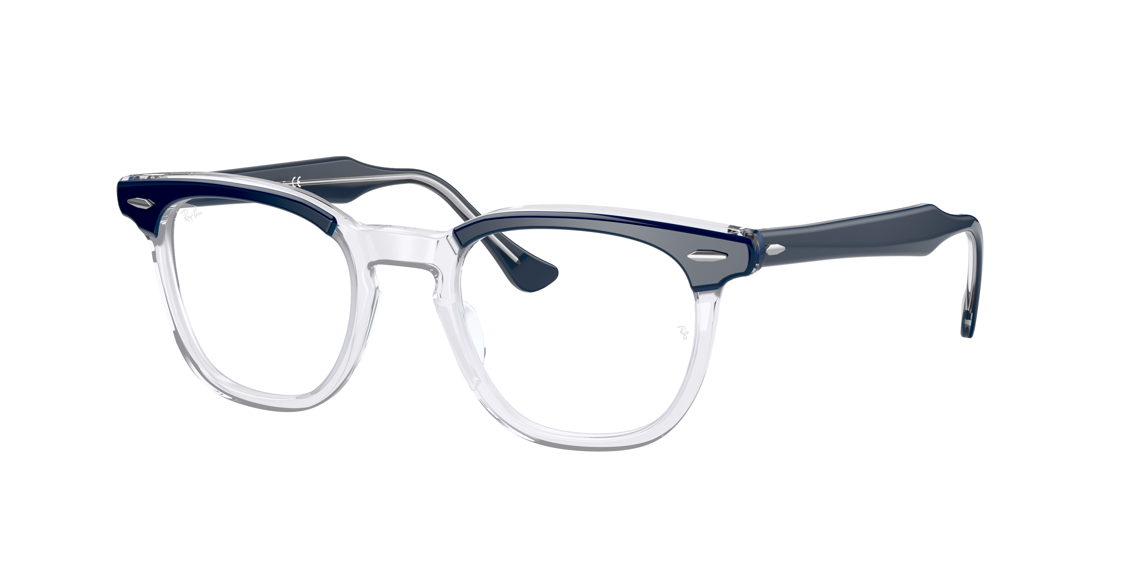 Ray Ban Hawkeye Optics Eyeglasses Blue Frame Clear Lenses Polarized 48-21