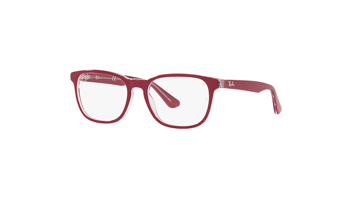 RB1592 OPTICS KIDS Eyeglasses with Red On Transparent Frame 