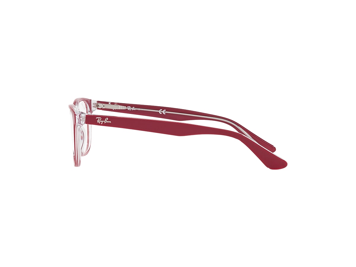 RB1592 OPTICS KIDS Eyeglasses with Red On Transparent Frame 