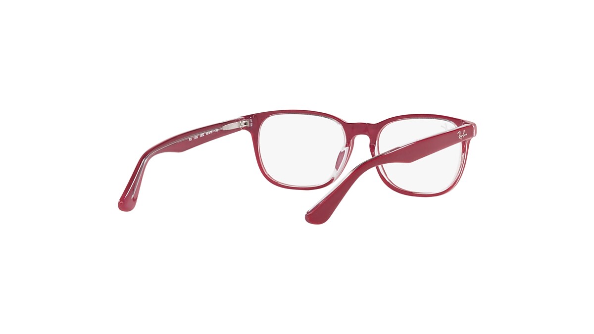 RB1592 OPTICS KIDS Eyeglasses with Red On Transparent Frame 