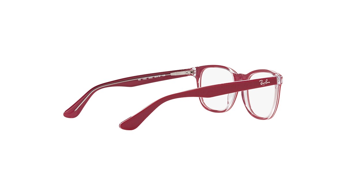 RB1592 OPTICS KIDS Eyeglasses with Red On Transparent Frame 