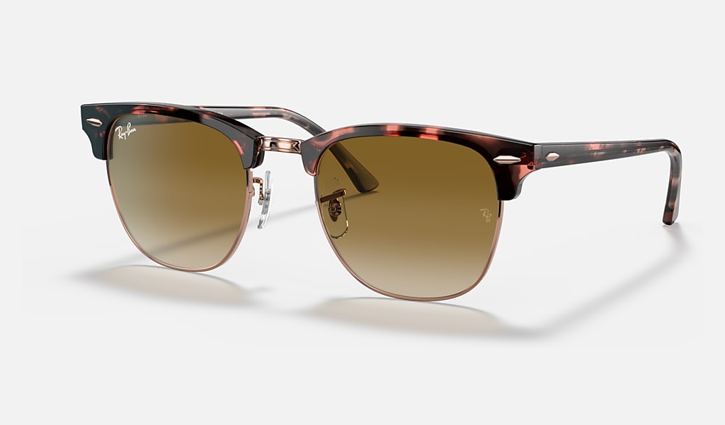 Clubmaster Fleck Sunglasses in Pink Havana and Light Brown | Ray-Ban®