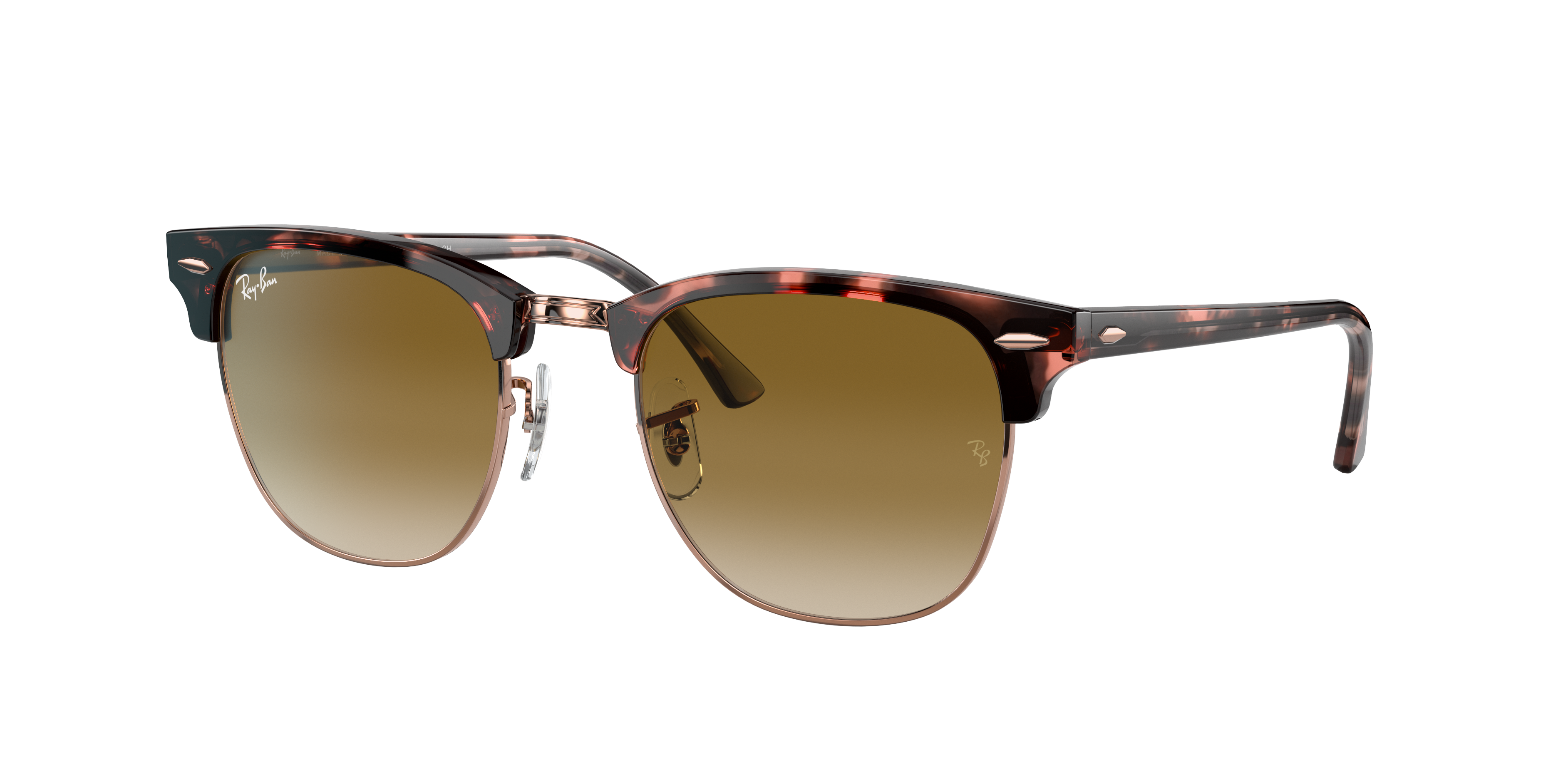 Ray Ban Clubmaster Fleck Sunglasses Tortoise Frame Brown Lenses 51-21