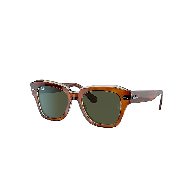 Ray Ban Sunglasses Unisex State Street - Havana Frame Green Lenses 49-20
