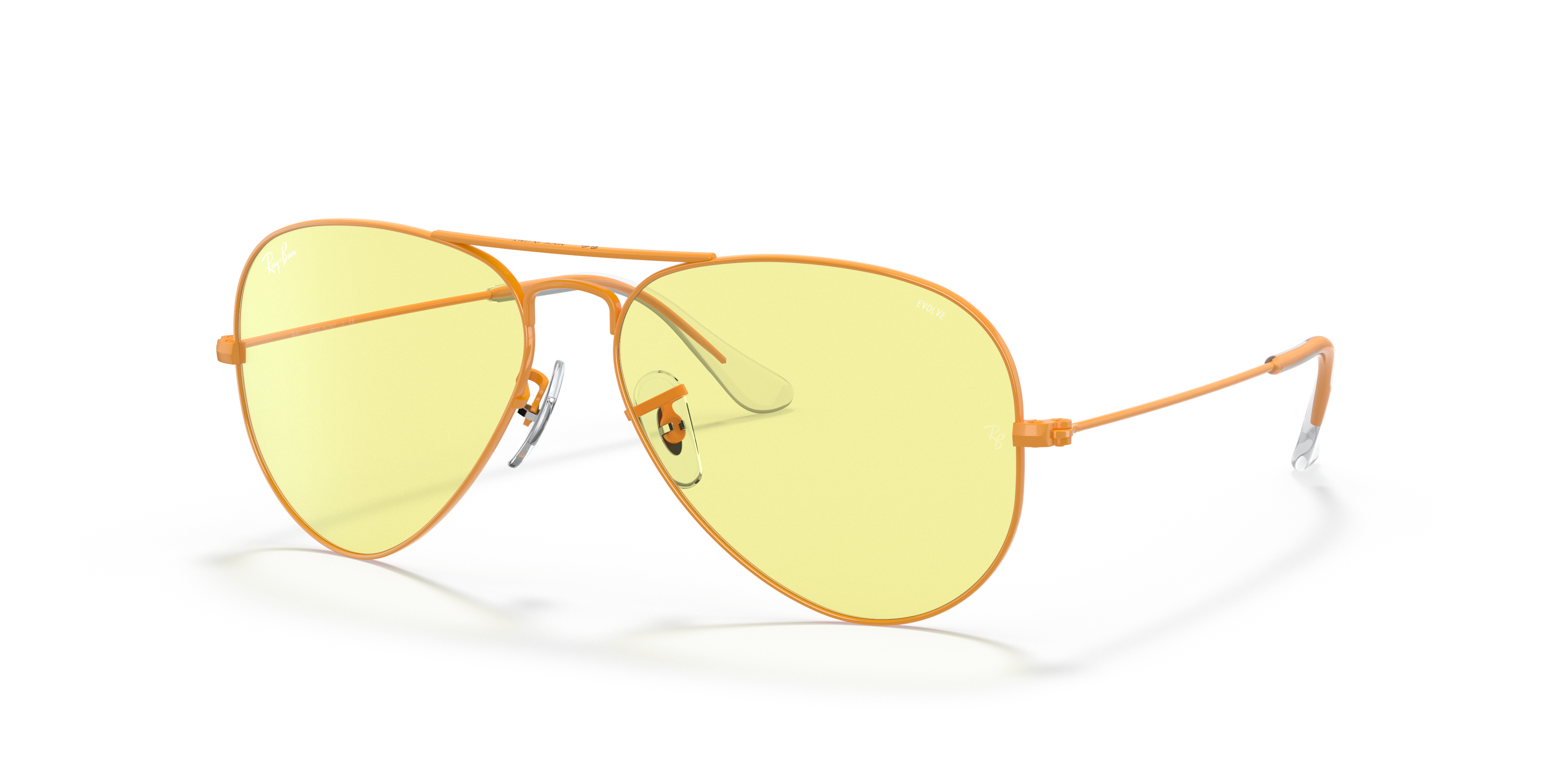 Aviator Solid Evolve Sunglasses in Orange and Yellow/Red