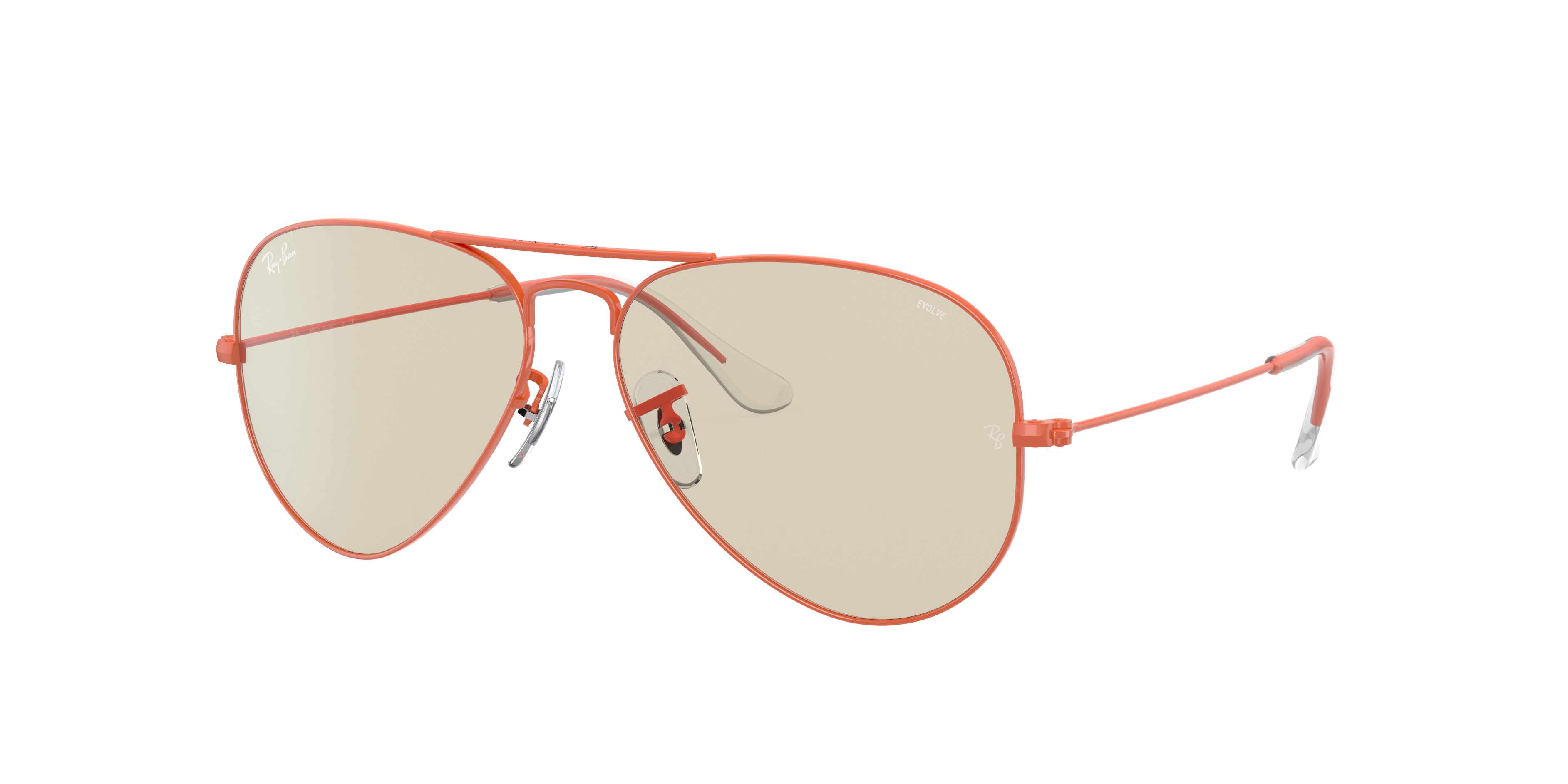 Aviator Solid Evolve Sunglasses in Red and Light Brown Photochromic | Ray- Ban®