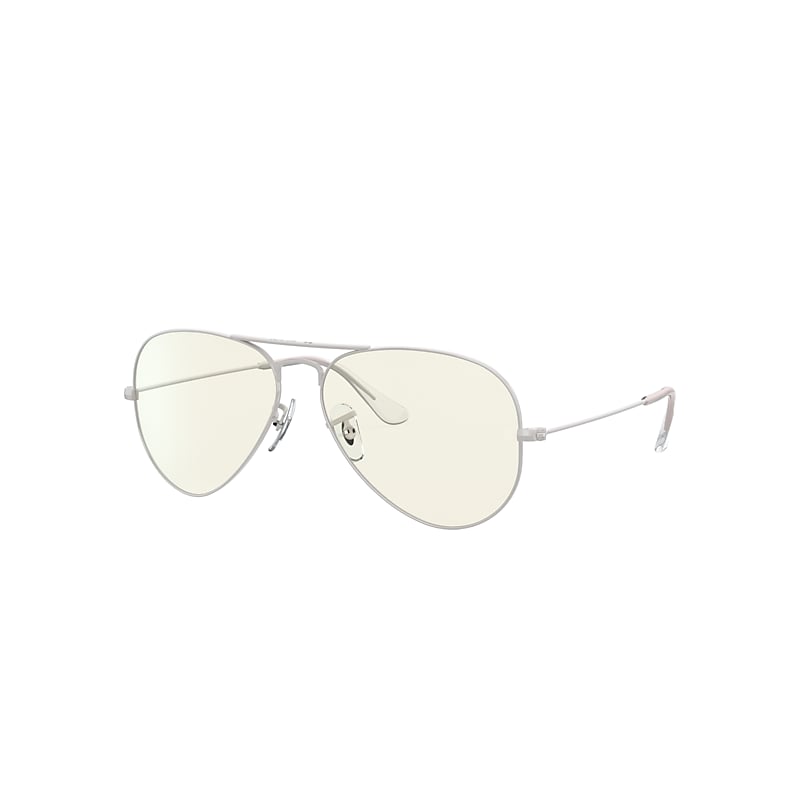 Ray-Ban Aviator Blue-light Clear Evolve Sunglasses Grey Frame Grey Lenses 55-14 product image