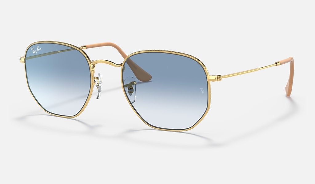 Hexagonal Sunglasses Gold and Blue | Ray-Ban®
