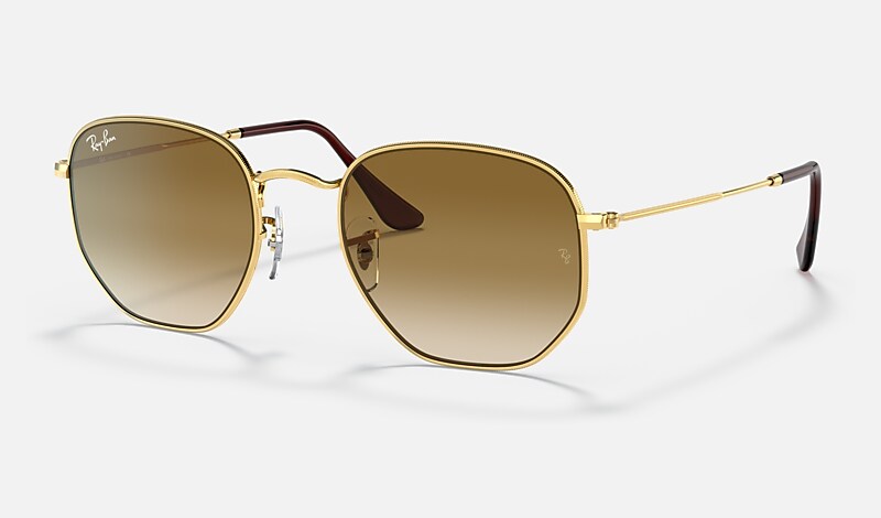 HEXAGONAL Sunglasses in Gold and Light Brown RB3548 Ray Ban CH