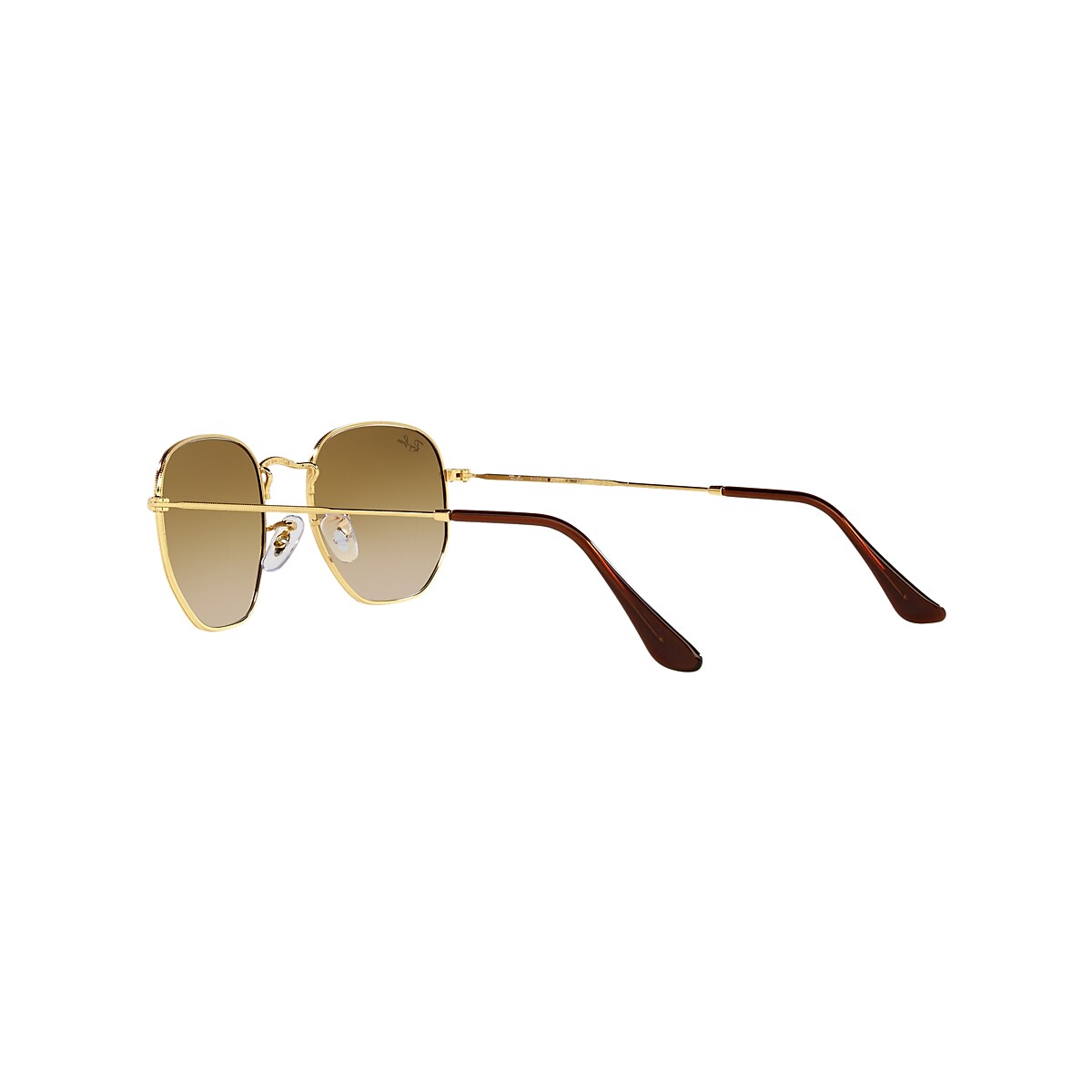 Hexagonal Sunglasses in Gold and Light Brown | Ray-Ban®