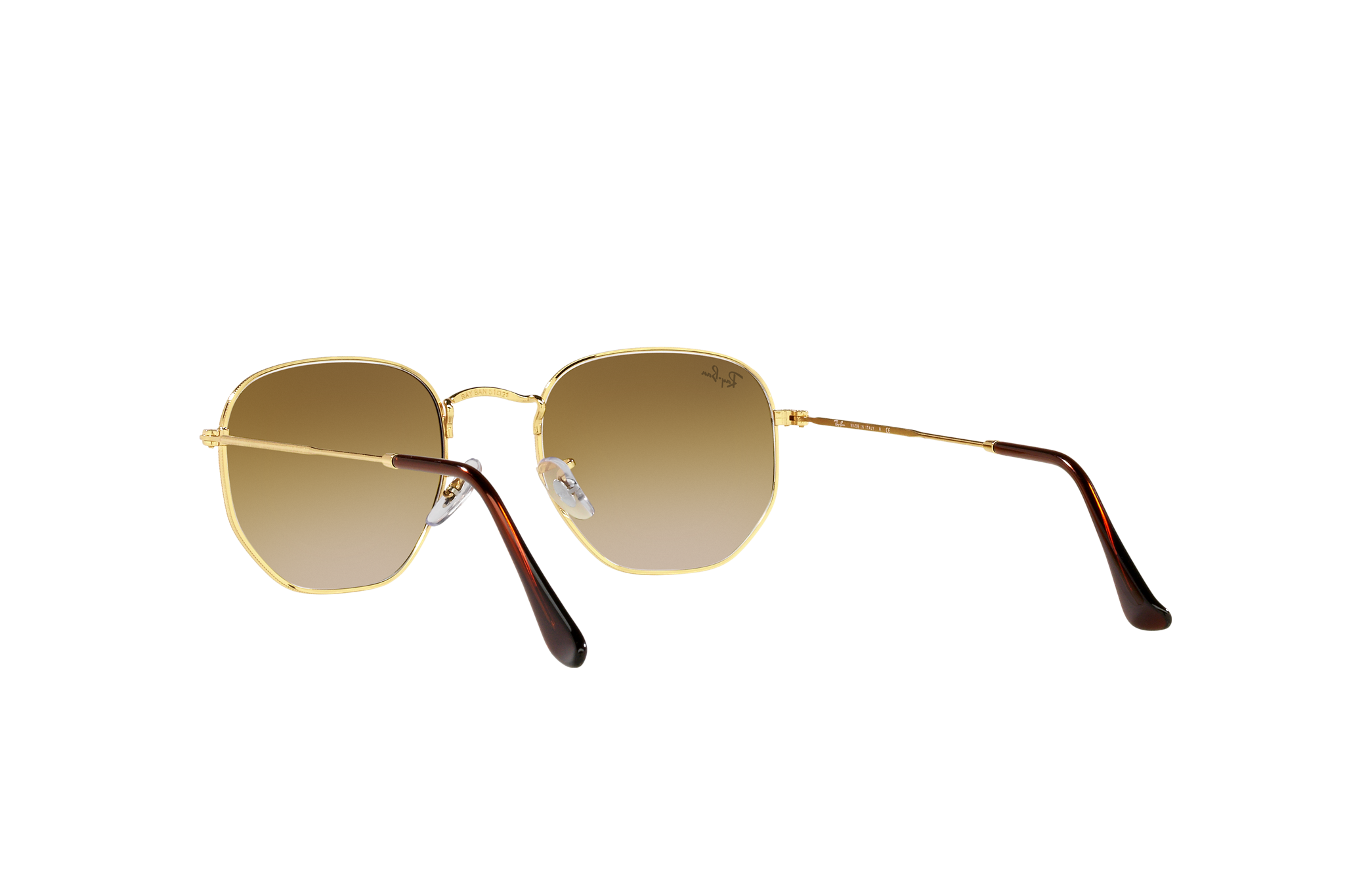 Occhiali da Sole Esagonale in Oro e Marrone Chiaro | Ray-Ban®