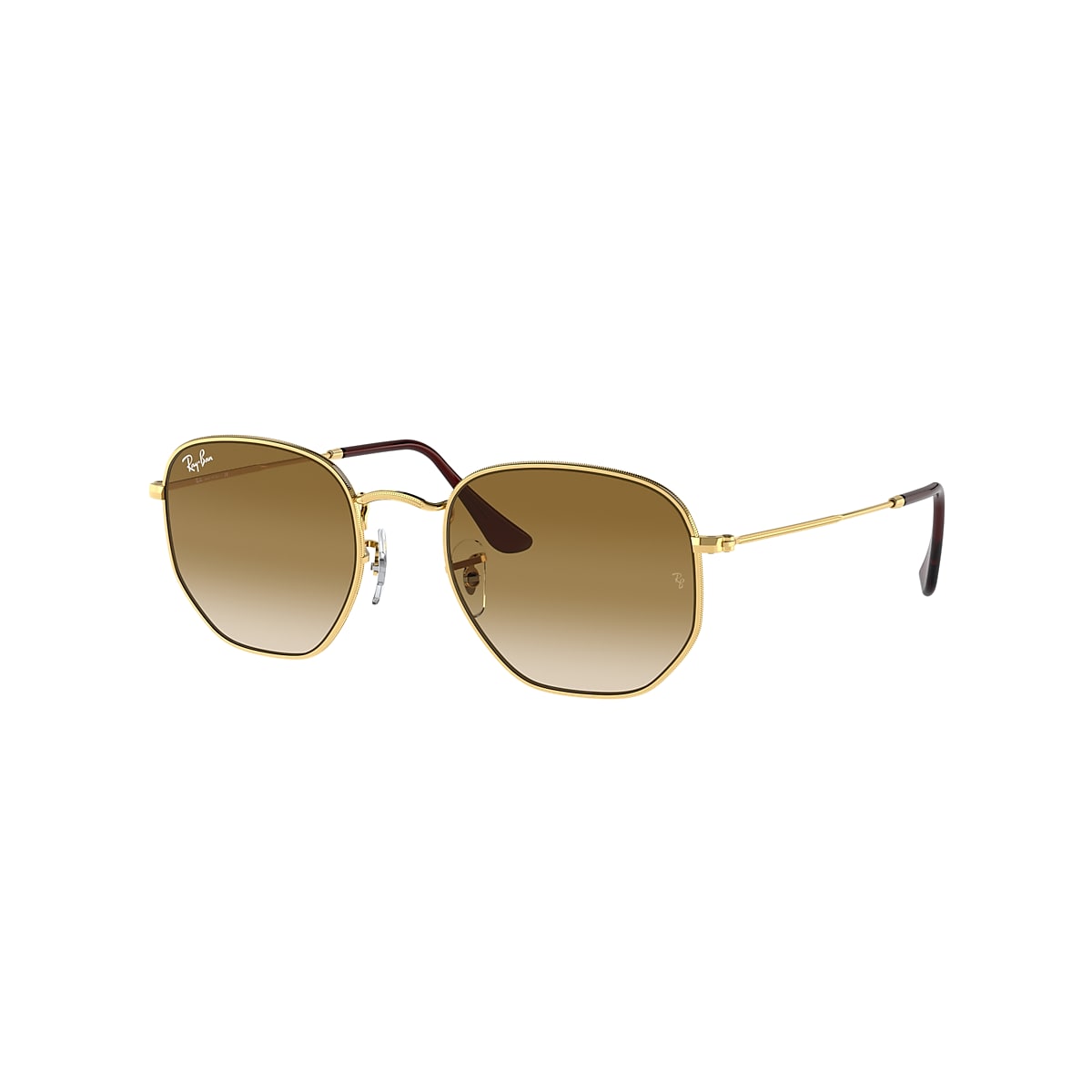 Hexagonal Sunglasses in Gold and Light Brown | Ray-Ban®