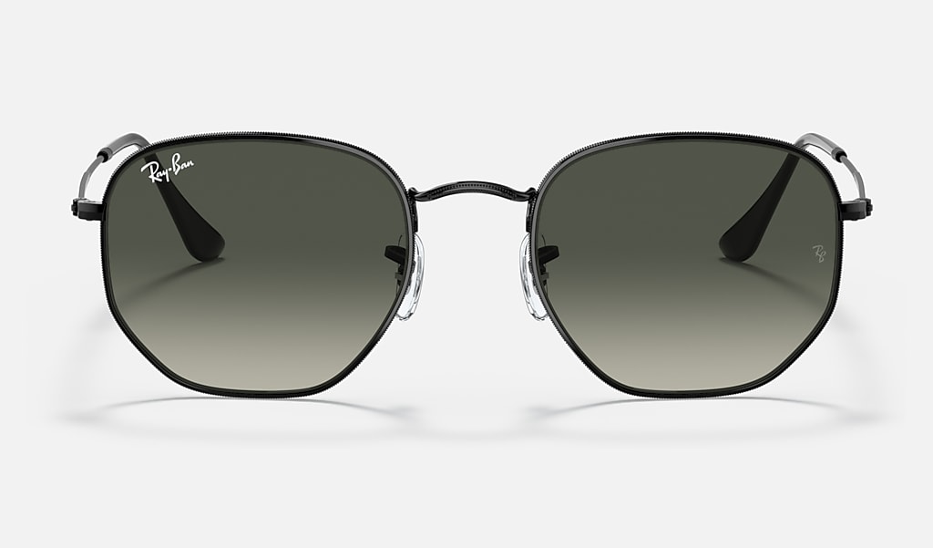 Hexagonal Sunglasses in Black and Grey | Ray-Ban®